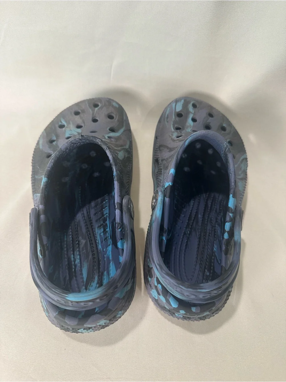 CROCS Kids Blue marbled Camouflage Clog Sandal - Comfortable Slip-On